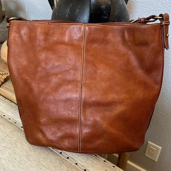 Ralph Lauren Vintage Western Style Horse Emblem Leather Tote Shoulder Bag - Picture 7 of 13